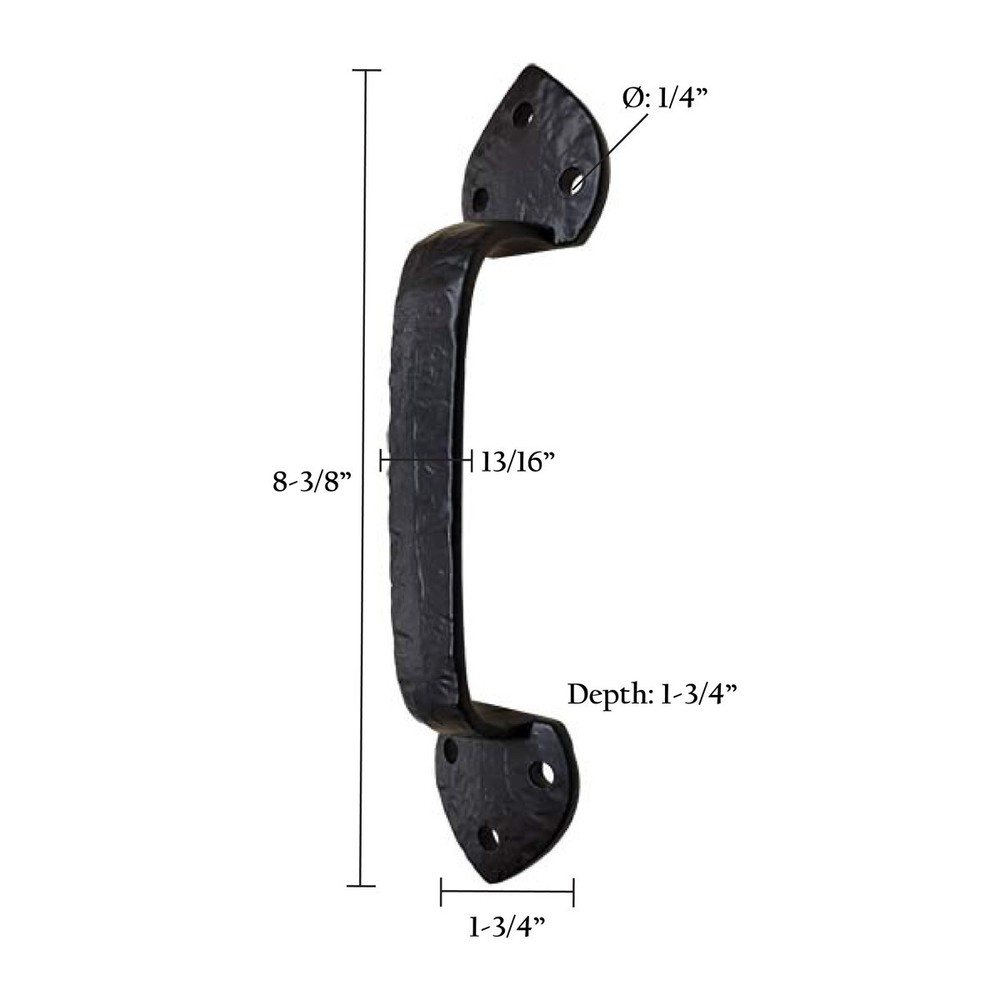 8" Spade Cast Iron Door Handle Black Finish Great For Doors Cabinets Boxes Gate