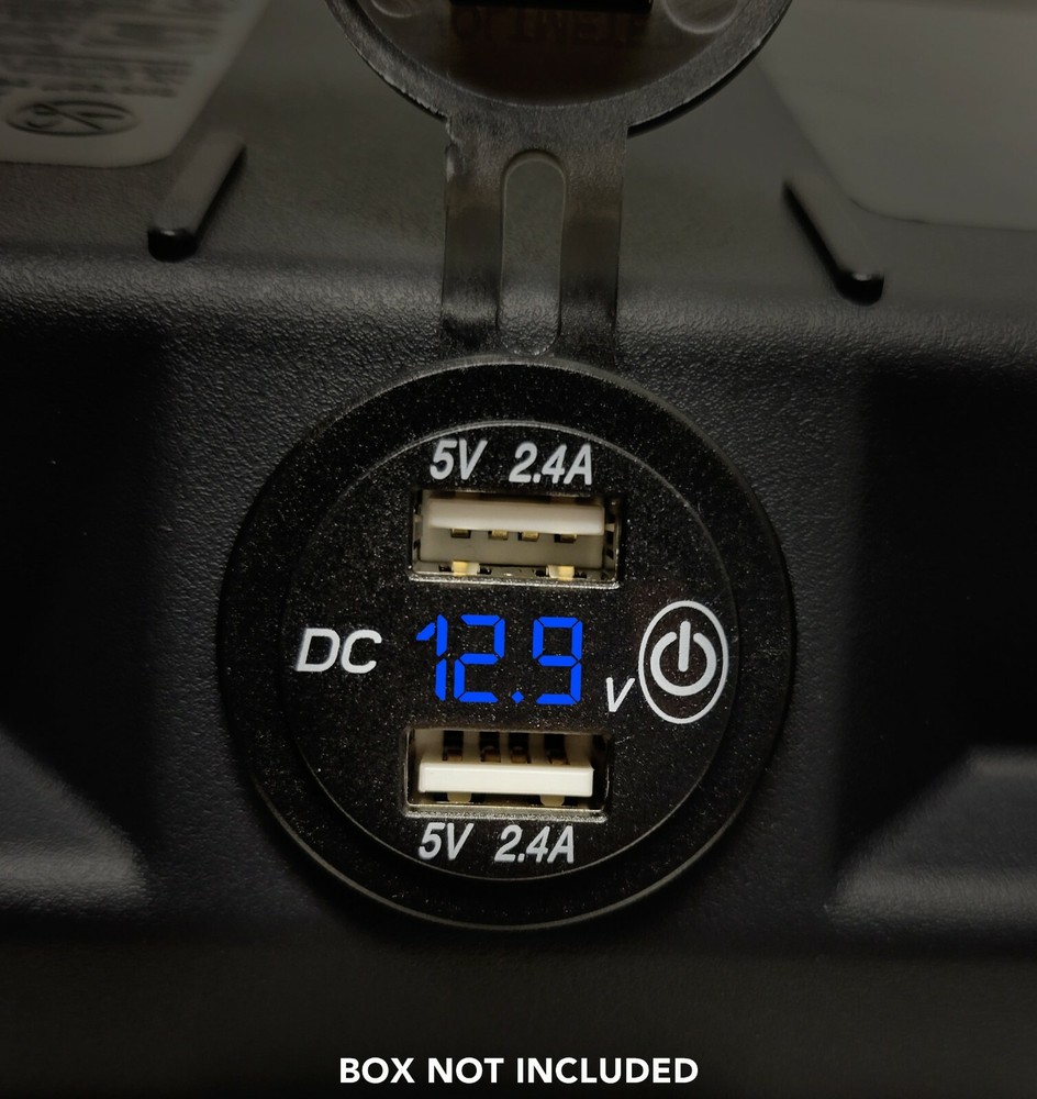 Voltmeter Dual USB Digital LED 5/16" Ring Cables Panel battery Box Install K3VU