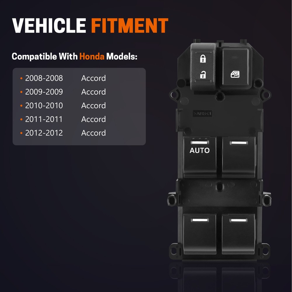 Front Driver Side Master Power Window Switch Control for Honda Accord 08-12