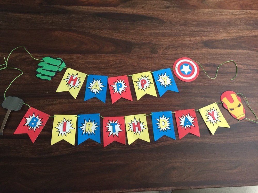 MARVEL AVENGERS Birthday Sign- Super Heros
