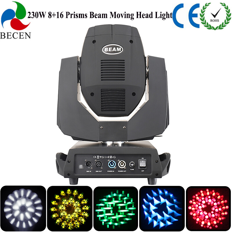 BE230w 7R Sharpy Beam Moving Head Light 8+16 Prism DJ Stage 2pcs Flight Case