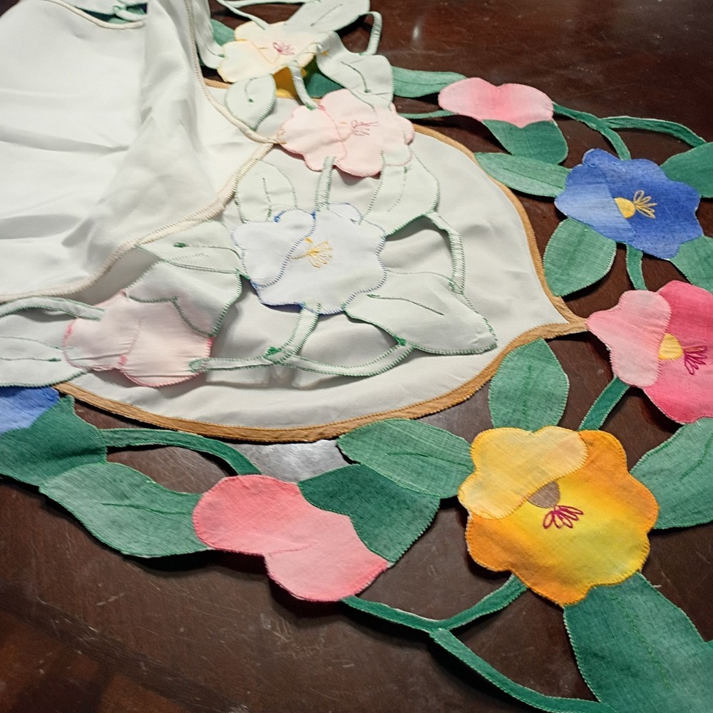 Running Table Cloth With Cutting Work Edges Floral 35"X14"
