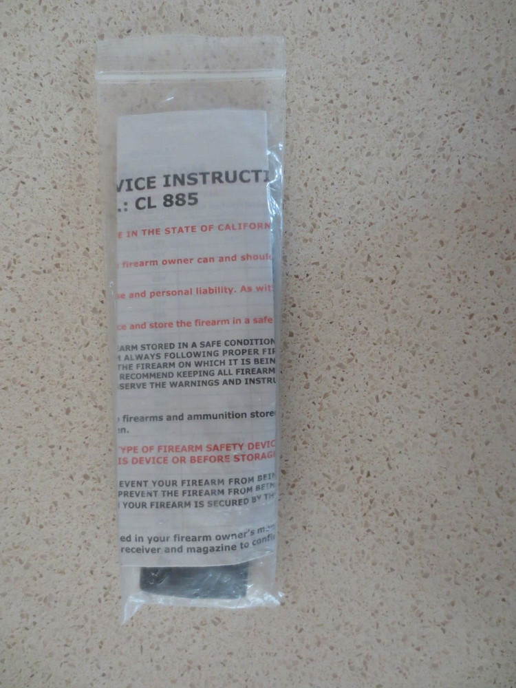 Gun Cable Lock 2 Keys Model # CL 885 with Instruction Sheet