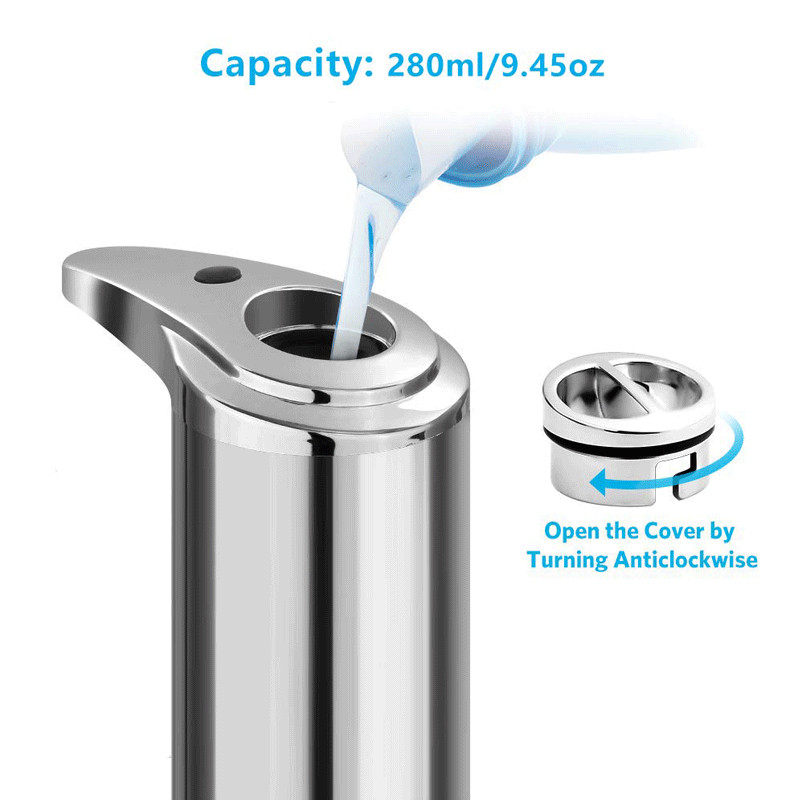 250ml Automatic Soap Liquid Dispenser Touchless Smart IR Sensor Kitchen Bathroom