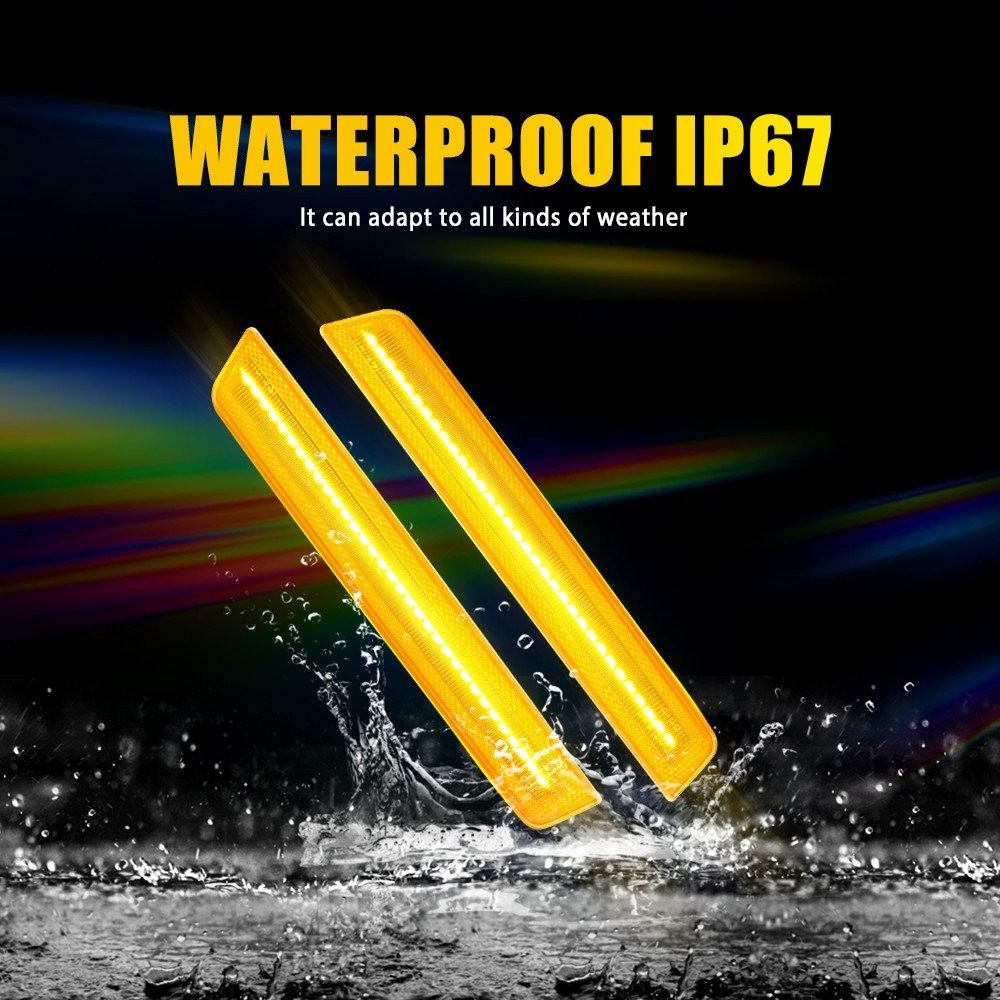 2PCS Amber For 2015-2022 Dodge Challenger Front Bumper Side Marker Signal Lights