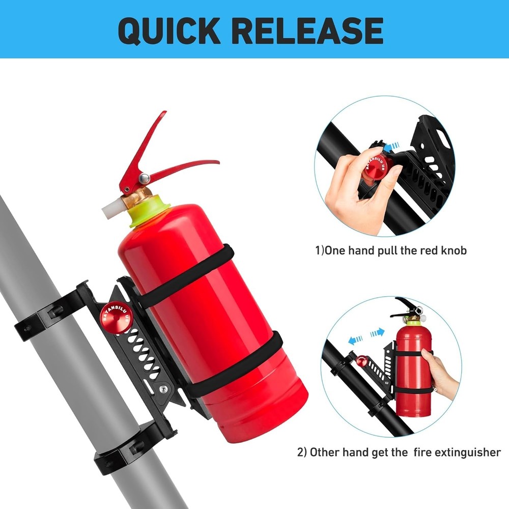 Quick Release UTV Fire Extinguisher Mount Kits Adjustable Roll Bar Fire Bracket