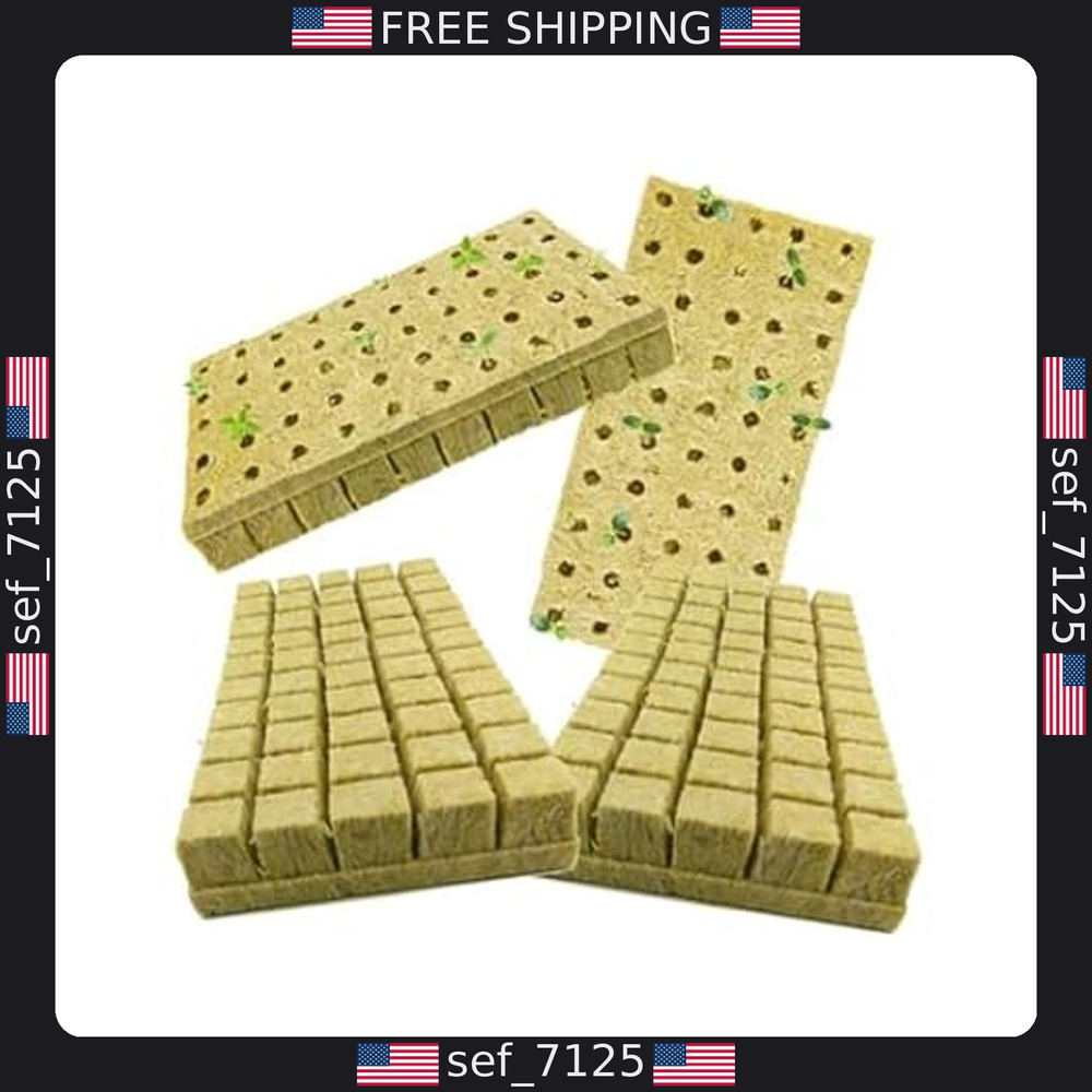 Rockwool Starter Cubes - 100 Plugs for Cloning & Hydroponic Growth
