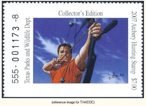 D2K Texas Archery Stamp 2007 ($7.00)