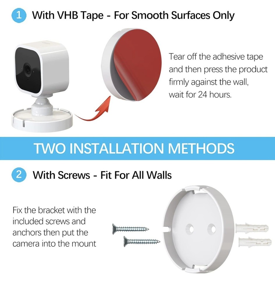 Blink Mini Camera Wall Mount Bracket 2 Pack (Camera not included)