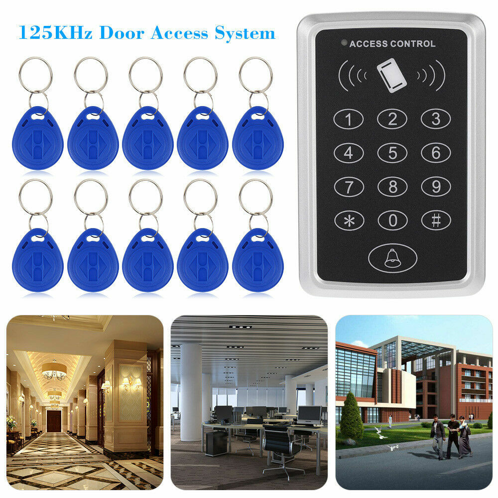 12V Door RFID ID Card Password Entry Access Control Controller Set + 10 Keypads