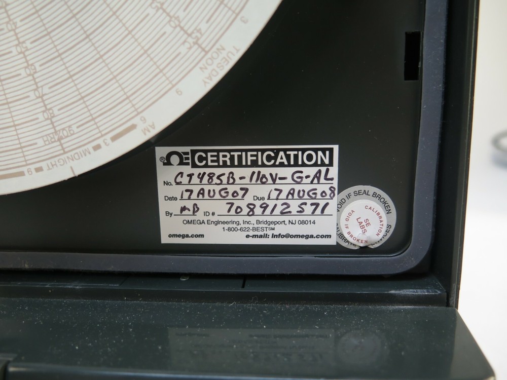 Omega CT 8" Circular Humidity Temperature Chart Recorder
