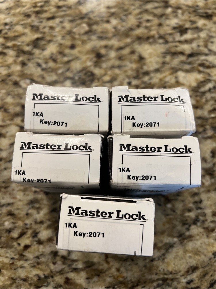 5 Pack Commercial Master Lock 1KA-2071 Keyed Alike Laminated Padlock