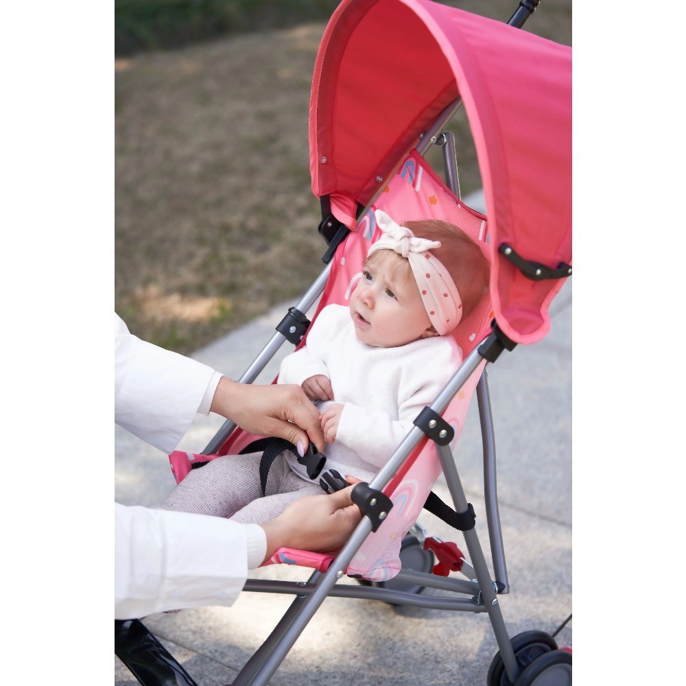 Lightweight Compact Fold Umbrella Stroller with Adjustable Canopy and 3-Point