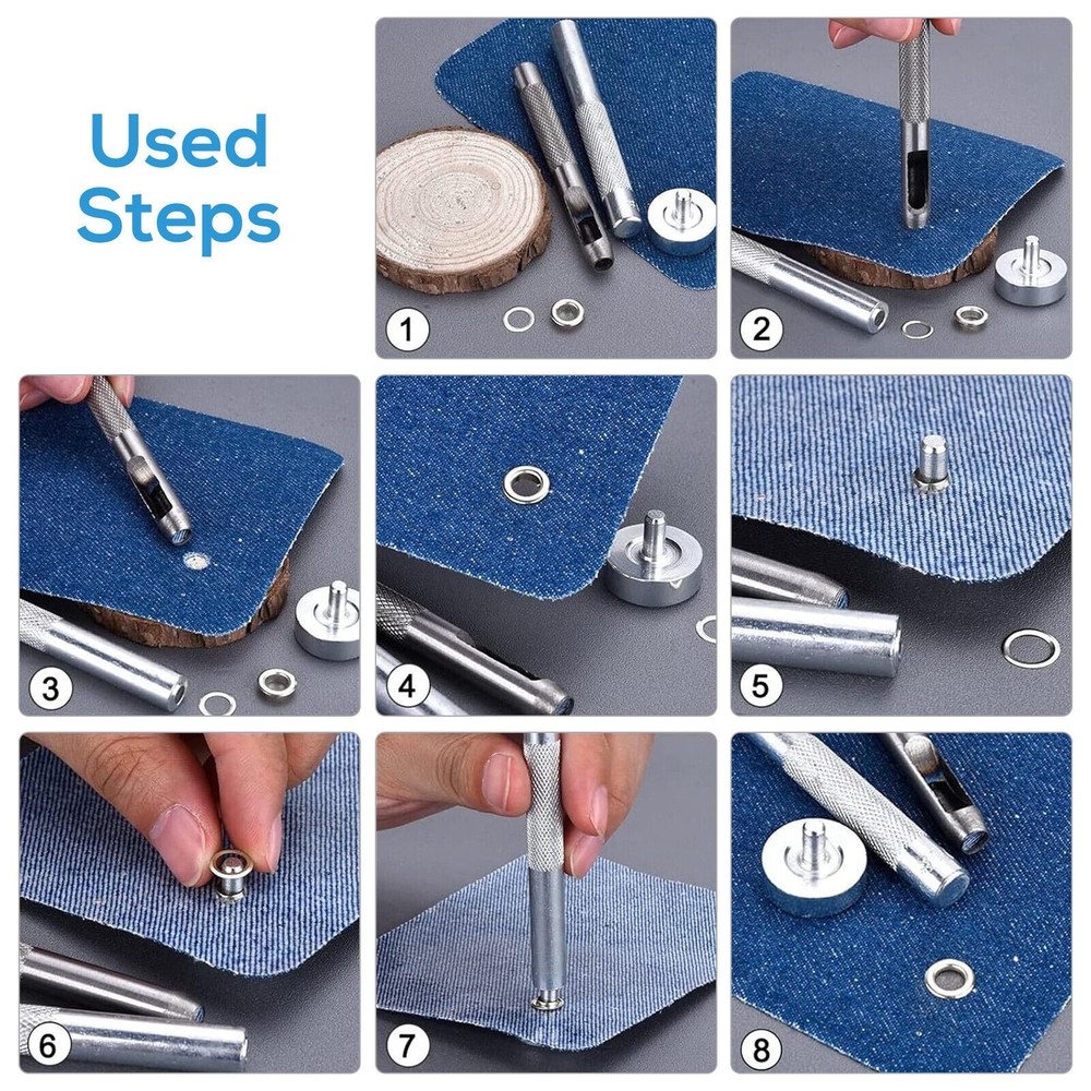 For Leather Craft Shoe 600Set Grommet Eyelet Snap Button Kit With Install Tool