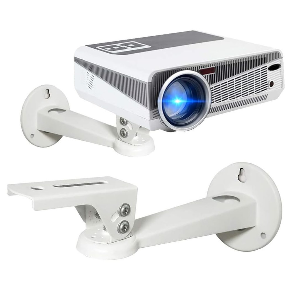 Projector Wall Mount Adjustable 360 Rotation 7.7lb Load White