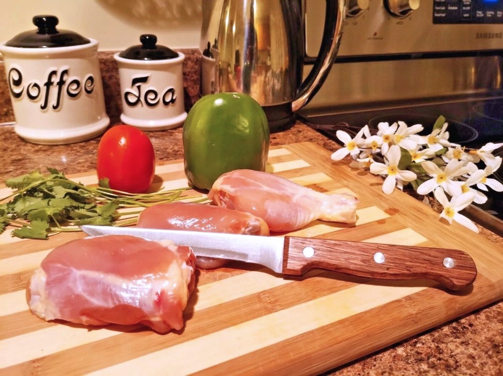 Multi Purpose Wood Handle Velvet Chef Knife, 6" Sharp Blade