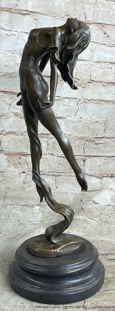 100% Solid Bronze Leap Dancer Sculpture Figurine Lost Wax Method Artwork Decor