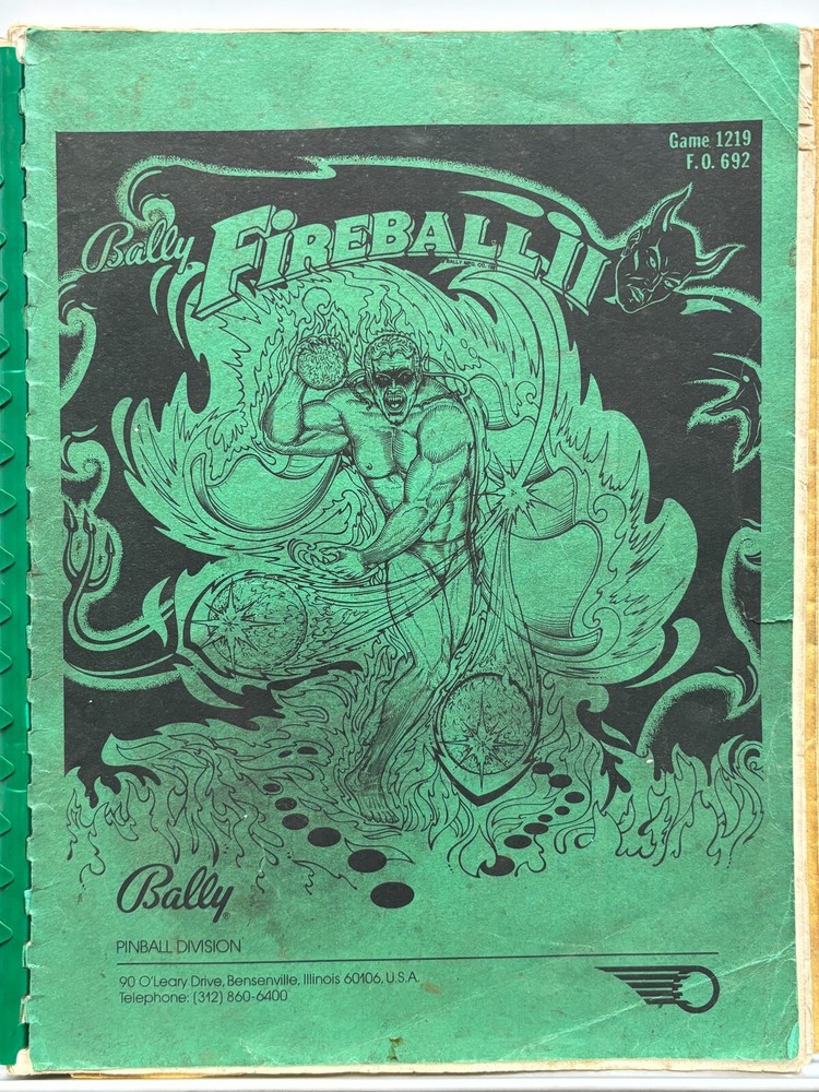 ORIGINAL-BALLY-FIREBALL II-INSTALLATION & GENERAL GAME OPERATION INSTRUCTIONS
