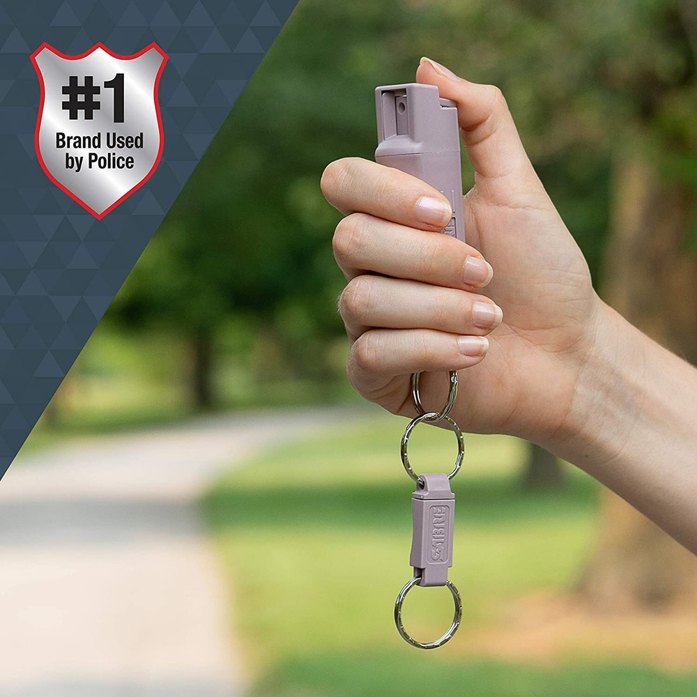 Sabre Red Pepper Spray with Quick Release Key Ring - Purple