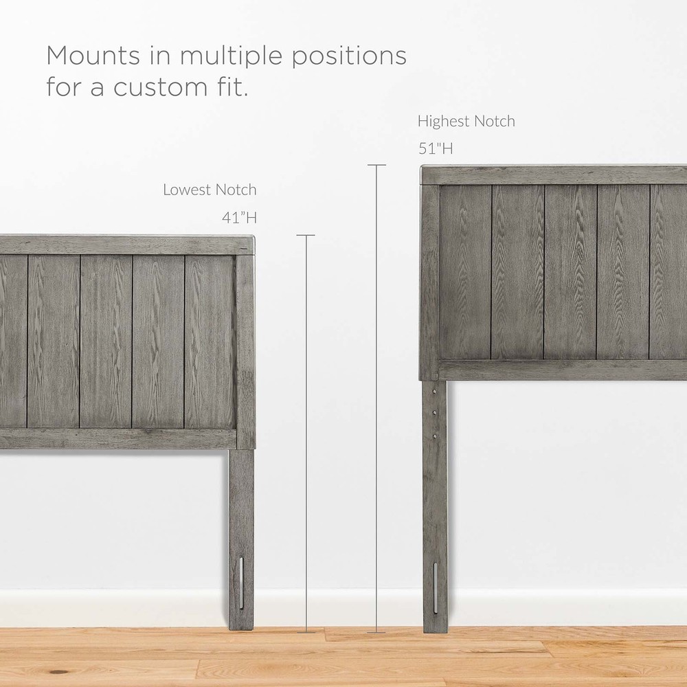 Modway Alana Wood King Platform Bed in Gray With Angular Frame