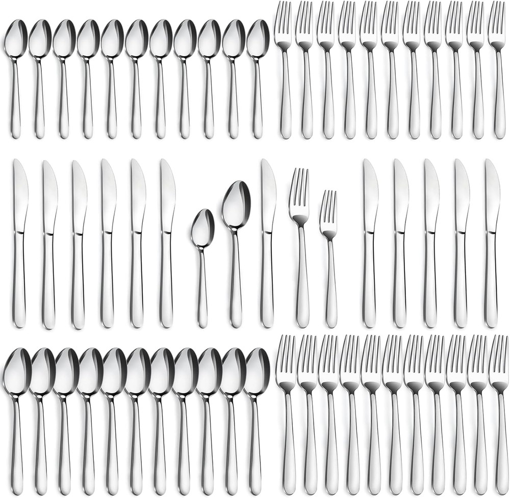 60-Pcs Silverware Set Service for 12 Premium Stainless Steel Flatware Set Inc