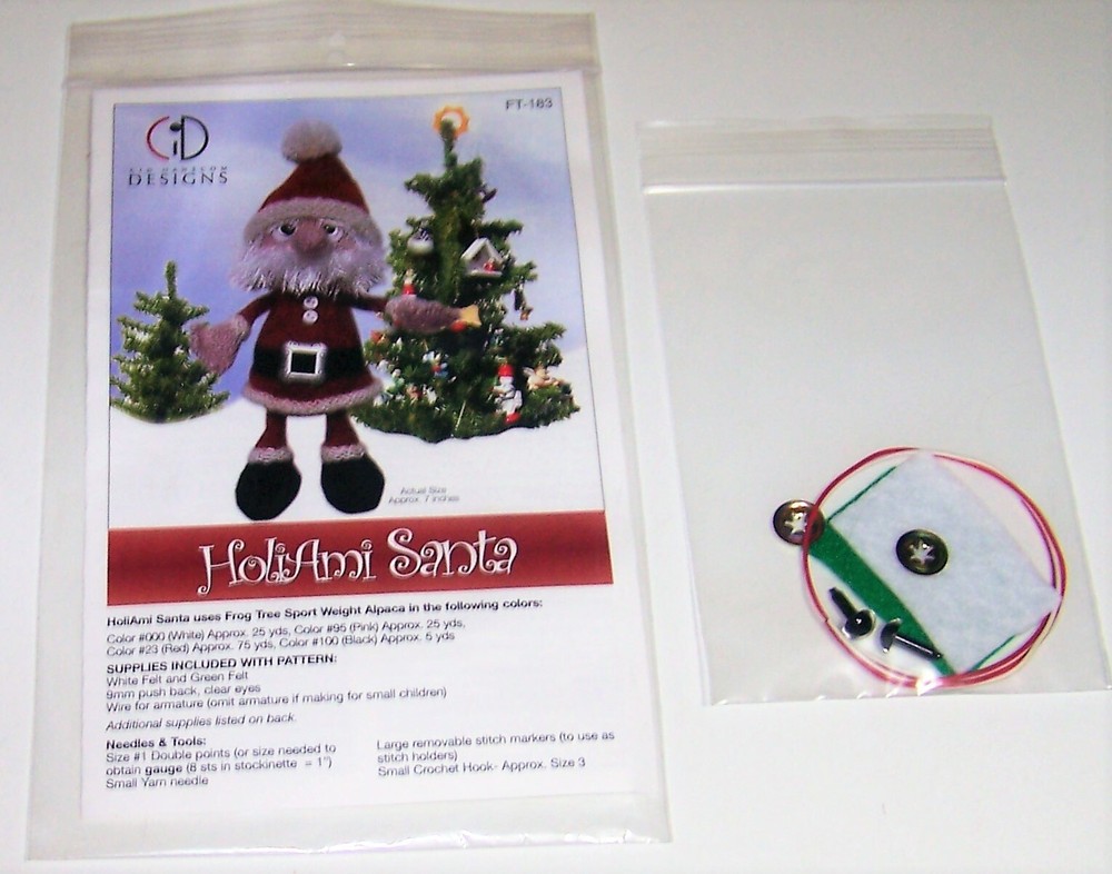 HOLIAMI 7" SANTA Doll Knitting Pattern Plus by Cid Hanscom Designs