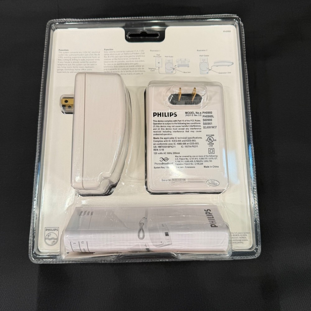 Philips Wireless Modem Jack Sys. PH0900 Turn AC Outlets into Phone Jacks Sealed!