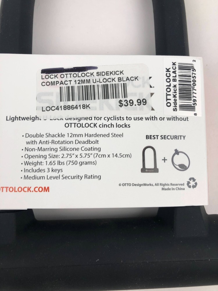 Ottolock SideKick Compact U-Lock Black