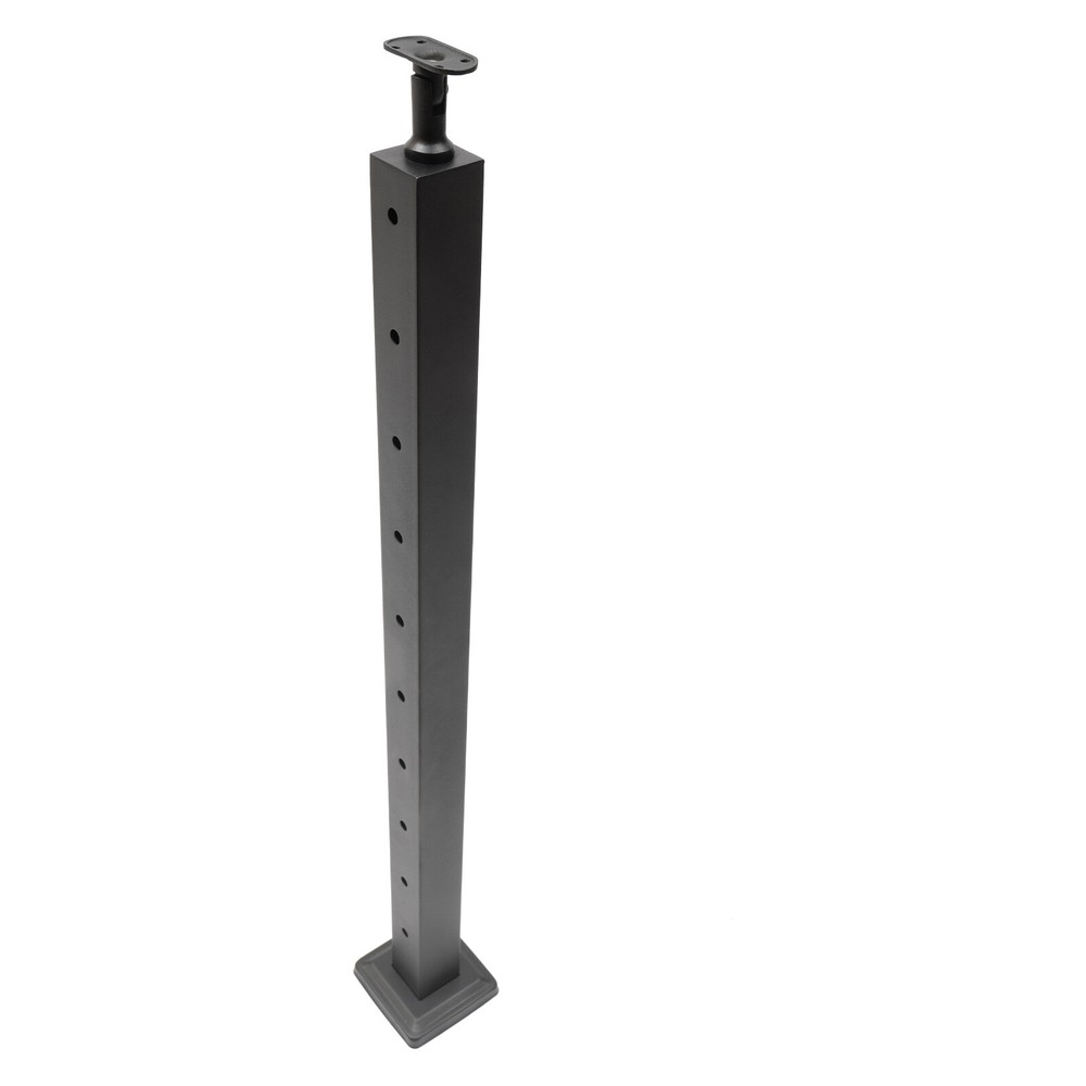 Cable Railing Post 36"x2"x2" Deck Railing Horizontal Drilling Angle Black