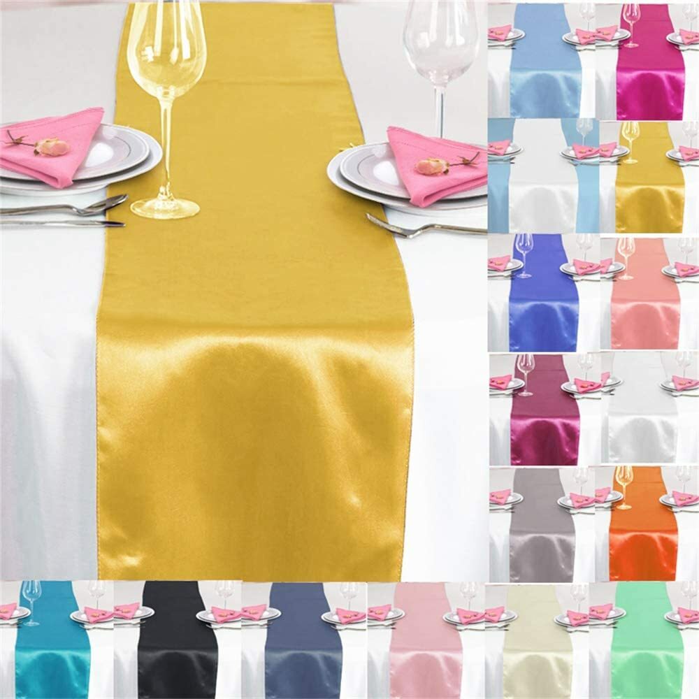 12"x108" Satin Table Runner Wedding Dinner Party Banquet Decor Tablecloth Linens