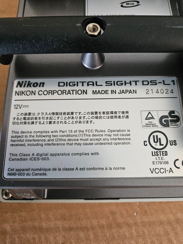 Nikon Digital Sight DS-L1 Microscope Camera Controller + LCD Monitor