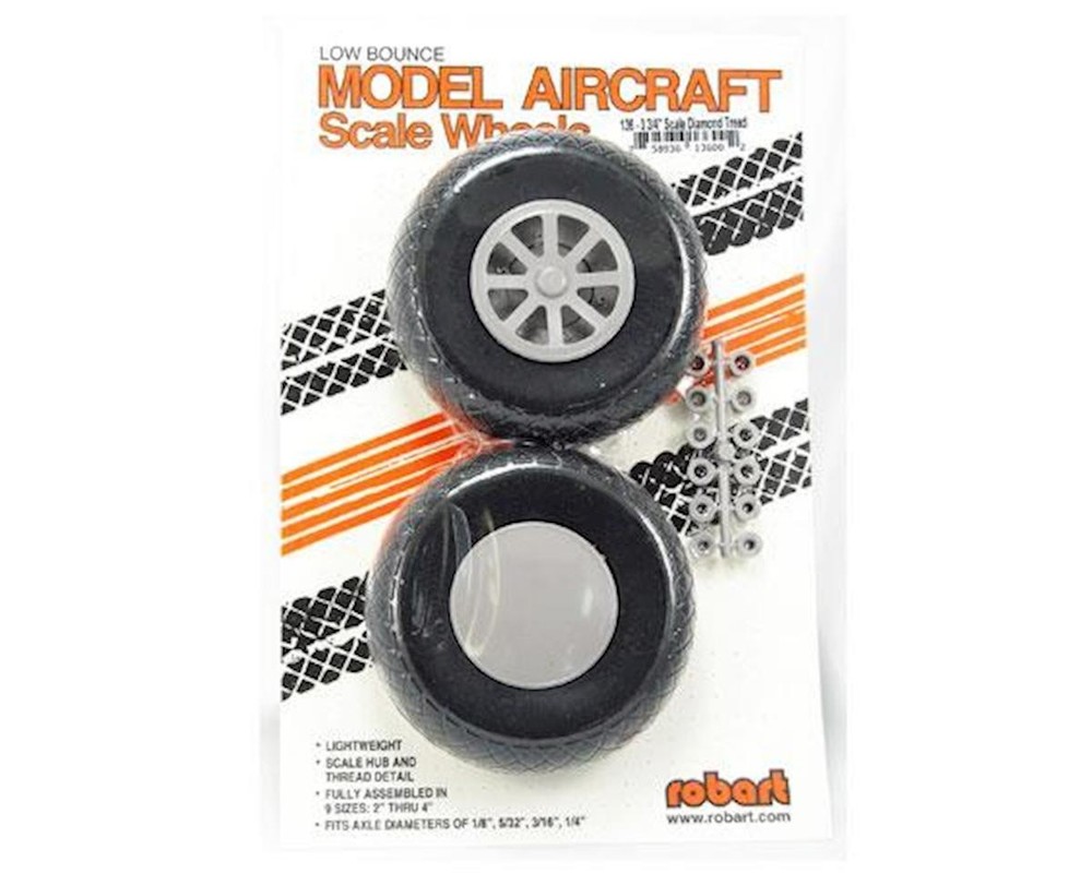 Robart 3 3/4" Scale Diamond Tread Wheels (2) [ROB136]