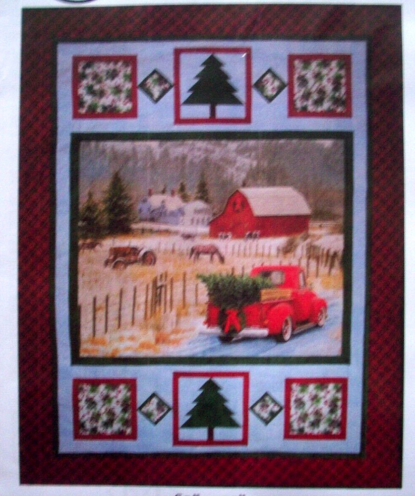 Grandpa's Truck Christmas panel  quilt pattern *A9
