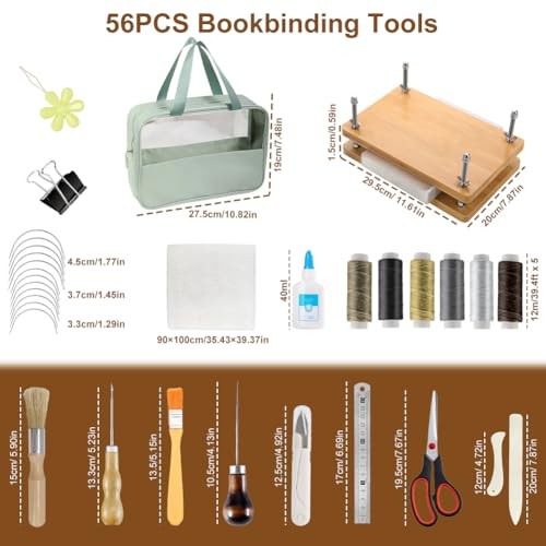 Book Binding Kits, Book Press, 11.6 x 7.8 Inch Bookbinding Tools Bookbinding