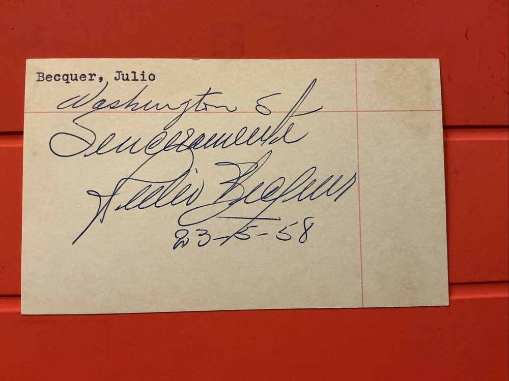 Julio Becquer 🔥🔥MLB: 1955 Washington Senators 🔥🔥Autograph🔥🔥