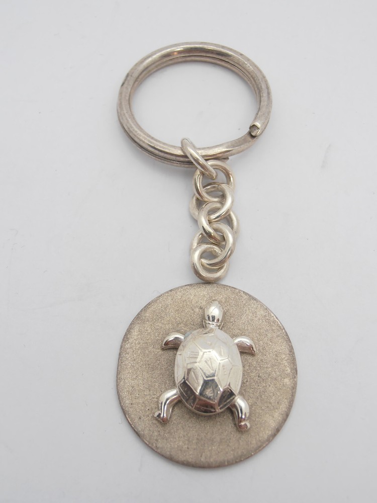 Turtle: 925 Silver Keychain - Reptile - Turtle -