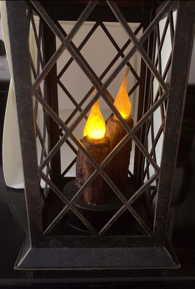 Burnt Mustard Dripped Pillar Lanterns