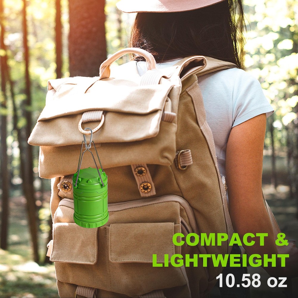 SEAMAGIC 2-Pack LED Green Camping Lanterns, Portable Lights,