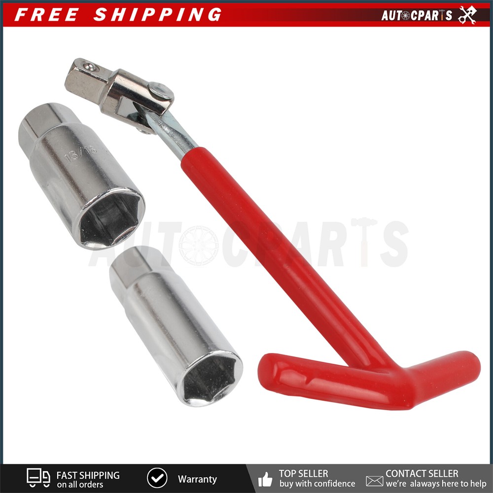 Spark Plug Removal Tool 16mm & 21mm T-Handle Flexible Spanner Socket Kit