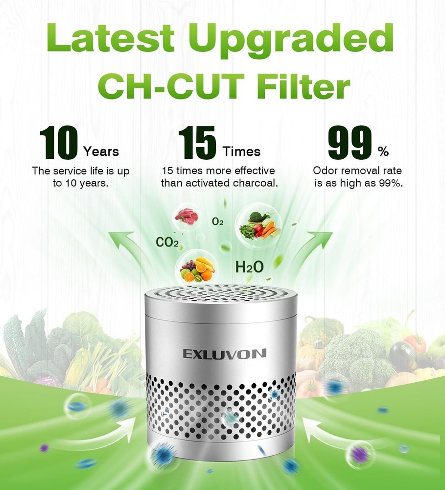 Exluvon Fridge Deodorizer, Lasts for 10 Years Refrigerator Deodorizer Odor El...