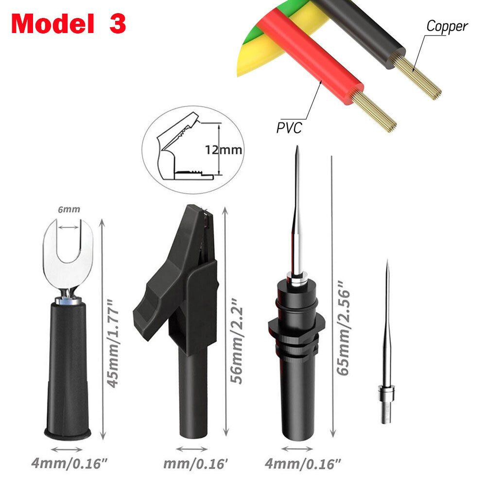 3.3FT 4mm Stackable Banana Plug Test Lead Kit & Alligator Clip & Back Probe HOT