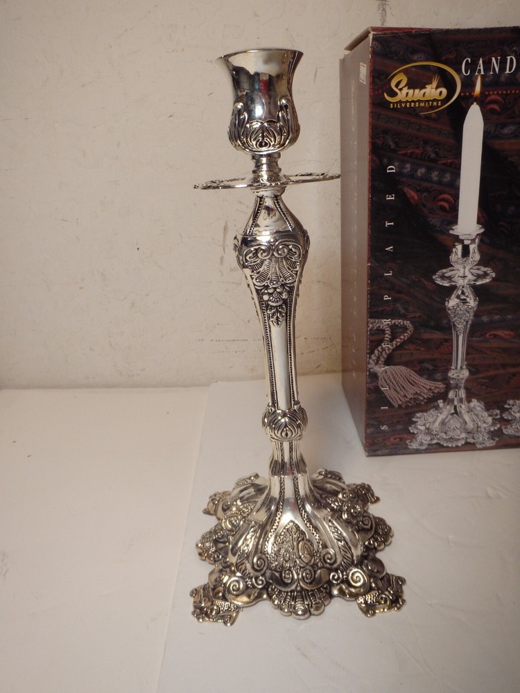 NEW Studio Silversmiths Candlestick Pair Silver Plated 61679