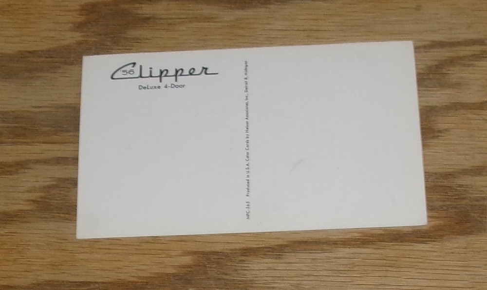 Original 1956 Packard Clipper Deluxe 4-Door Postcard 56