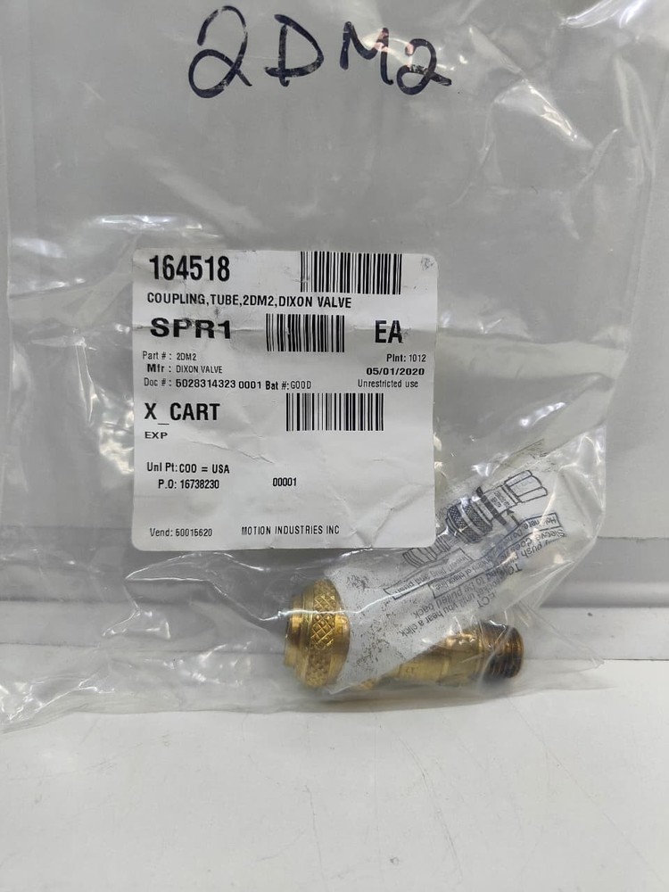 New DIXON 2DM2-B - D-Series Pneumatic Automatic Male Threaded Coupler, VS#133