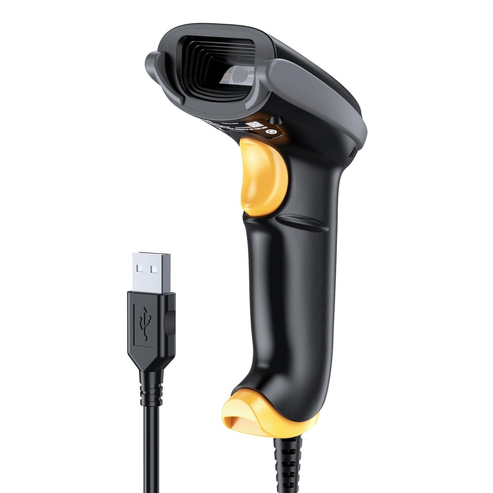 TEEMI 2D Barcode Scanner USB Wired Virtual COM Handheld Automatic QR BLACK