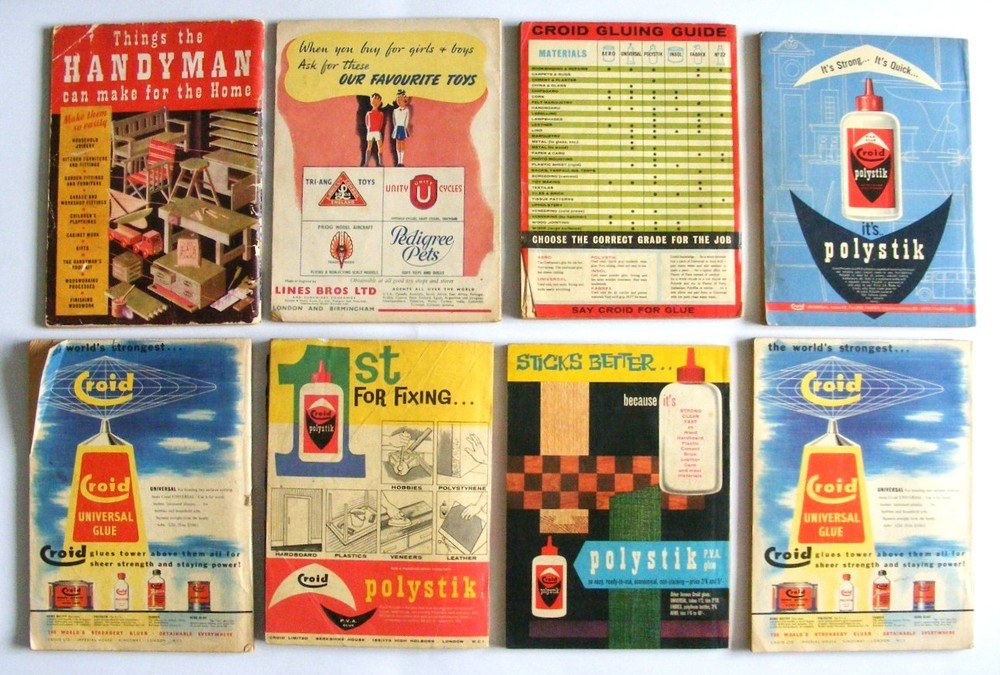 Eight vintage hobbies catalogues