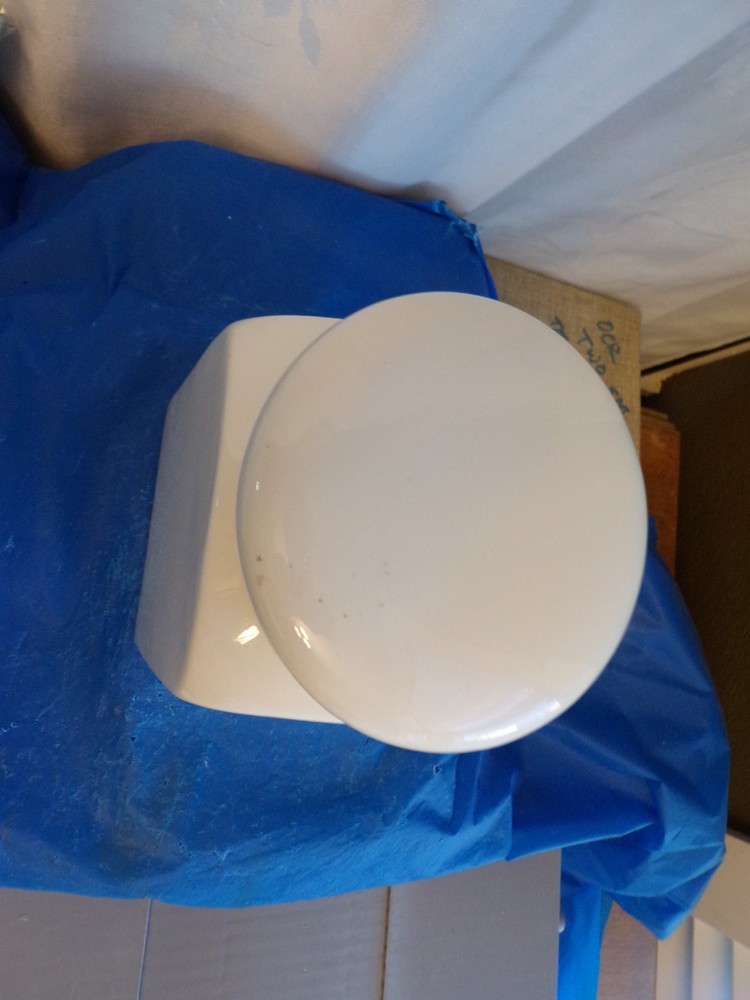 White P & S Ceramic Kitchen Canister w/"Custom Essentials" Text