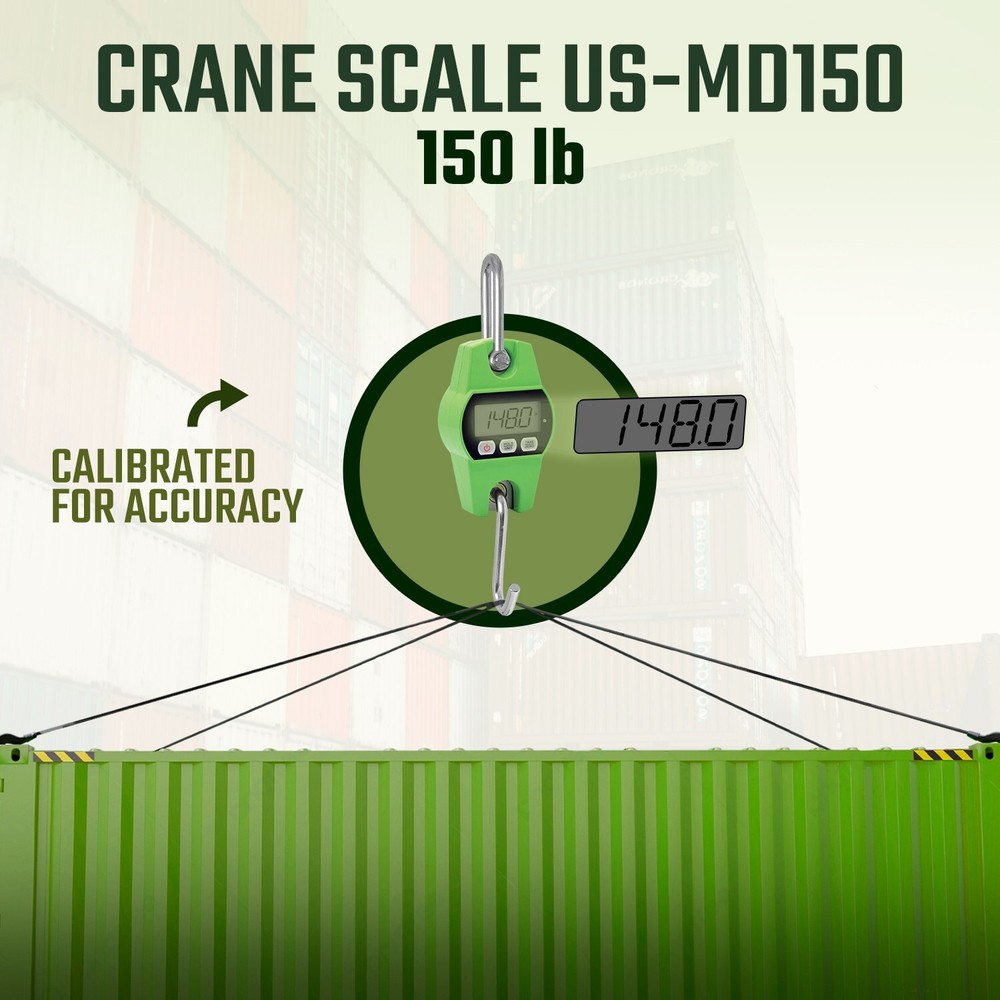 Portable Easy to Use 150 lb Digital Crane Scale LCD Display with Hooks