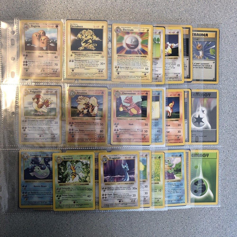 Base Set Complete All Shadowless Holos Near Mint Blastoise