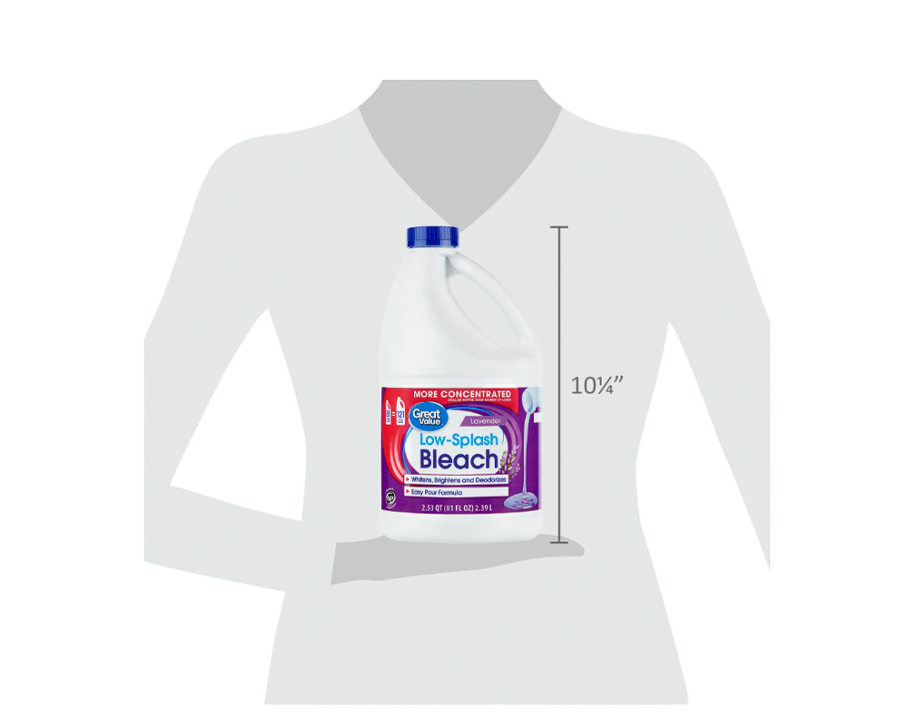 (3 pack) Great Value Low Splash Bleach, Lavender Scent, 81 fl oz